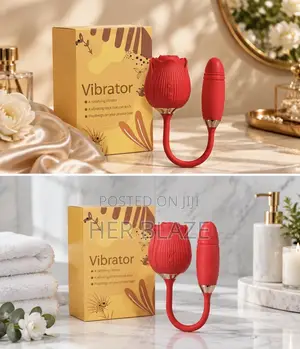 2-in-1 Rose Shaped Dildo and Vibrator