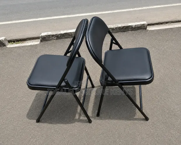Premium Black Folding Visitor Chair - Padded - 1