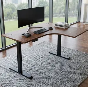 Electric Corner Standing Office Desk - L-Shaped Workstation