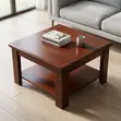 Mahogany Coffee Office Stool - 3