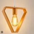 Modern Wood Geometric Pendant Light Fixture - 2