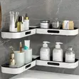 Two-Tier Corner Toilet Shelf, No Drilling - 1