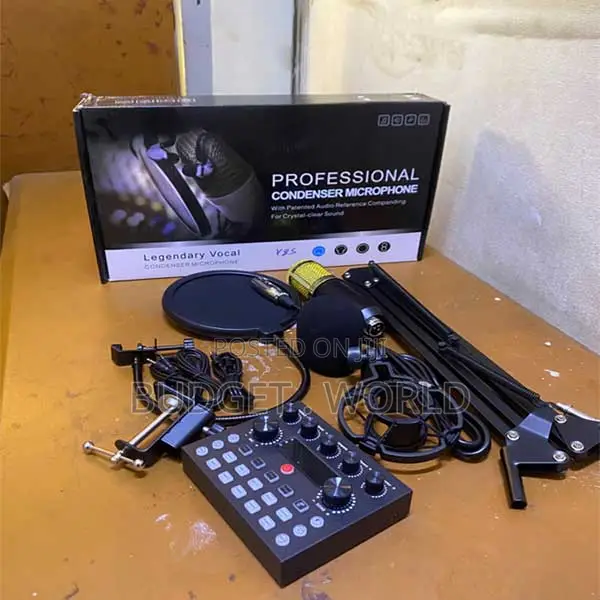 BM 800 Condenser Microphone na V8 Live Sound Card - 1