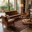 Brown Fabric 5-Seater Corporate Sofa Set - 2