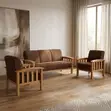 Brown Fabric 5-Seater Corporate Sofa Set - 4