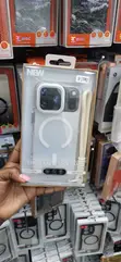 Kesi ya Magnetic Nyeupe yenye Stand ya Camera na Mkanda wa Mkono kwa iPhone 17 Pro - 1