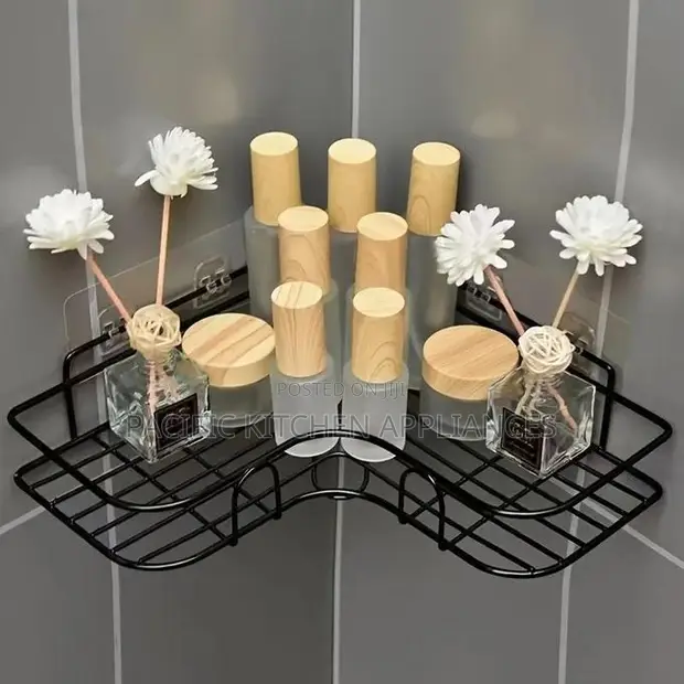 Metal Bathroom Corner Rack Storage Shelf - 1