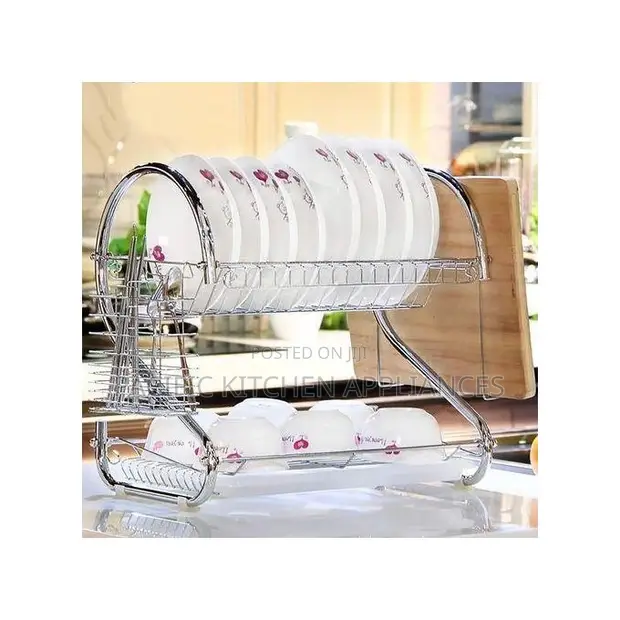 2-Tier Stainless Steel Dish Rack - 1