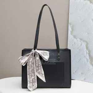 Black Women's Tote Bag - Burgundy & Black