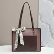 Black Women's Tote Bag - Burgundy & Black - 3