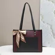 Black Women's Tote Bag - Burgundy & Black - 5