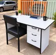 Study Table and Black Caterina Chair - 1