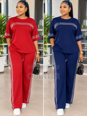 Ralph Lauren Set ya Nguo Mbili (Suruali na Juu) Rangi ya Burgundy