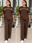 Ralph Lauren Burgundy Two-Piece Trousers and Tops Set - 2
