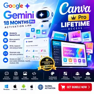 Google AI Gemini Pro (Miezi 18) + Canva Pro (Maisha Yote)