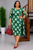 Flowered Dress with Side Slits - 4