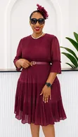 Chiffon Dress with Small Pleats - 2