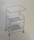 42x30x76cm Wooden Top Double Mesh Trolley Rack - 1