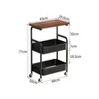 42x30x76cm Wooden Top Double Mesh Trolley Rack - 3