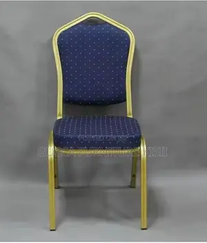 Blue Fabric 4-Legged Banquet Event Chair