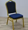 Blue Fabric 4-Legged Banquet Event Chair - 2