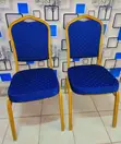 Blue Fabric 4-Legged Banquet Event Chair - 4