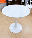 Elegant White Marble Round Dining Table - 1