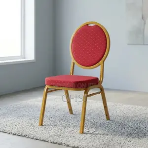 Kiti cha Mkutano cha Rangi Nyekundu chenye Mgongo Mviringo