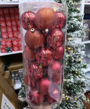 24 Pcs Decorative Christmas Ornaments (8cm)