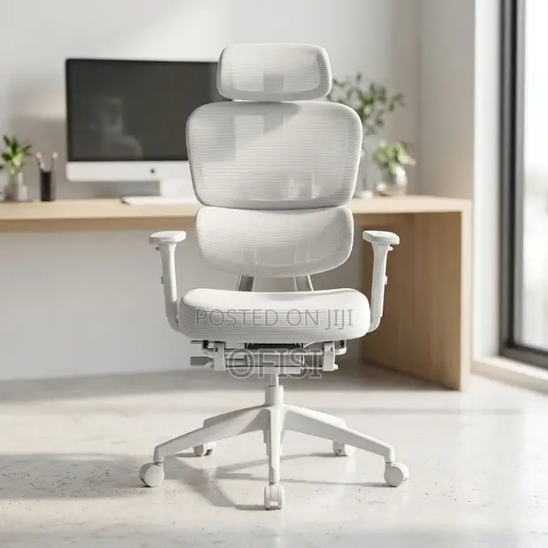 Kiti cha Ofisi Nyeupe cha Ergonomic Orthopedic - 1