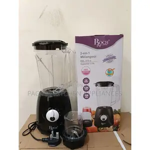 Roch Blender 2-in-1 na Grinder - Nyeusi - 1.75L