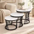 Imported Marble Top Coffee Table Set - 2