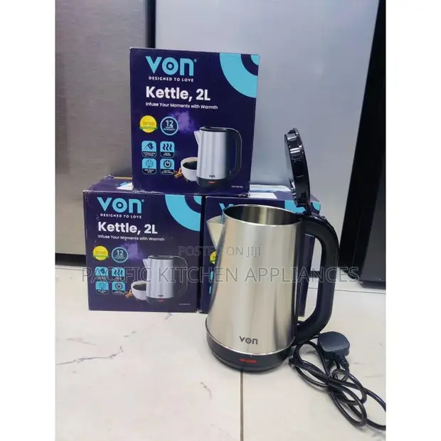 VON Cordless Kettle ya Stainless Steel 2L - 1