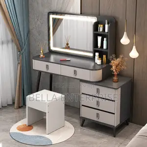 Retractable Dressing Table with LED Light