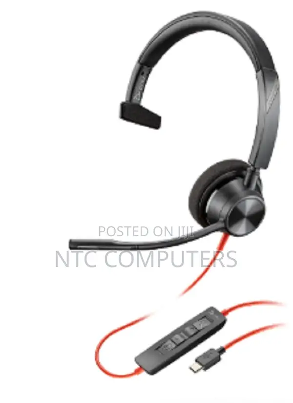 Poly Blackwire 3310 Monaural Headset ya USB-C + Adapta - 1