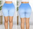 Women's Blue High Waist Biker Shorts - 1
