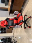 Red & Black Ergonomic Gaming Chair with Headrest - 4