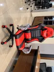 Red & Black Ergonomic Gaming Chair with Headrest - 5