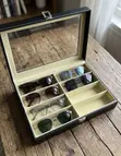 Lockable Glasses Collection Holder with Clear Glass Lid - 1