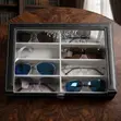 Lockable Glasses Collection Holder with Clear Glass Lid - 2