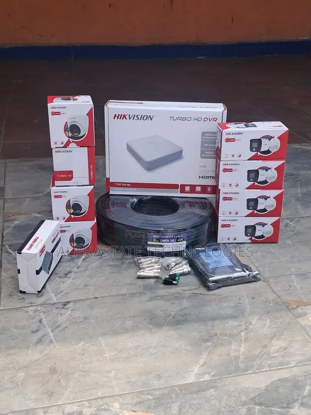 Hikvision 4CH Smart Hybrid Light CCTV Kit 2MP Complete Set - 1