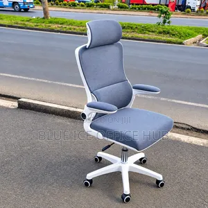 White Ergonomic Office Chair with Headrest