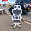 White Ergonomic Office Chair with Headrest - 2