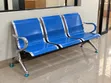 3 Seater Blue Metal Waiting Bench for Office - 2