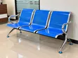 3 Seater Blue Metal Waiting Bench for Office - 4