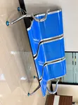3 Seater Blue Metal Waiting Bench for Office - 5