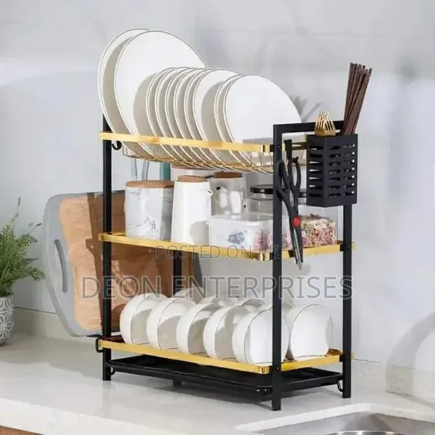 Mzy 3-Tier Gold Dish Rack - 1