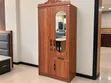 Wooden 2-Door Wardrobe with Mirror - 4