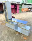 Executive Extended TV Stand yenye Marble Coating na Kabati la Rafu - 2