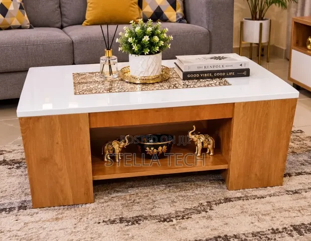 Modern Julz Coffee Marble Laminated Coffee Table - 1